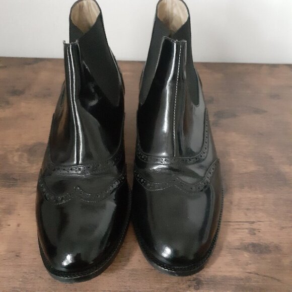 Carlo Pazolini Women's Size 7.5 (EU38) Black Patent Leather Wingtip Ankle Boots - Picture 4 of 15